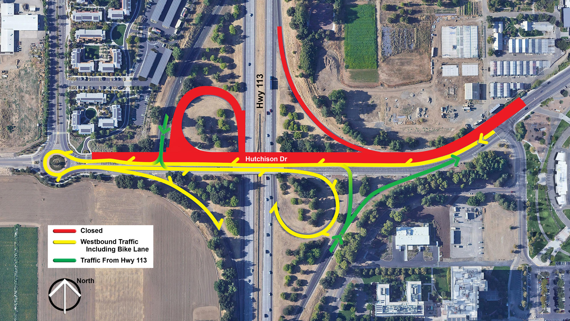 Hutchison Drive closure and detour graphic