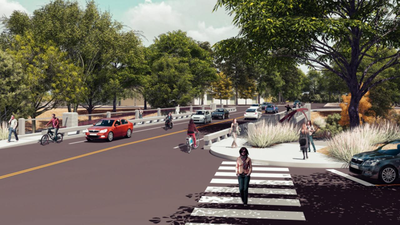 Renderings of replacement La Rue Bridge at UC Davis