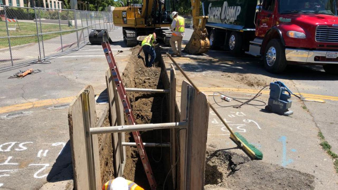 Trenching on campus