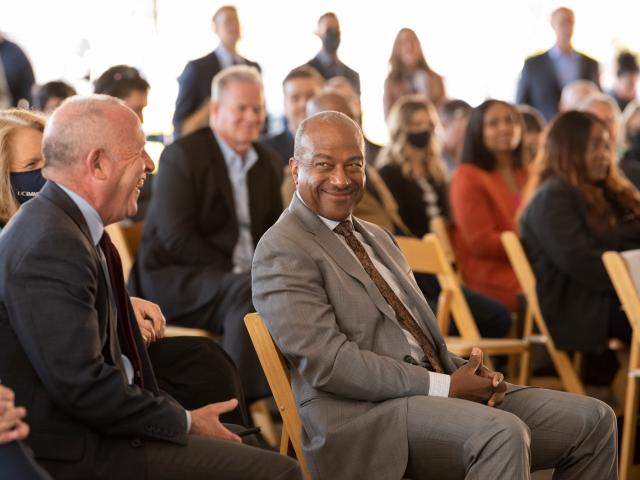 Darrell Steinberg and Gary May at the Aggie Square groundbreaking