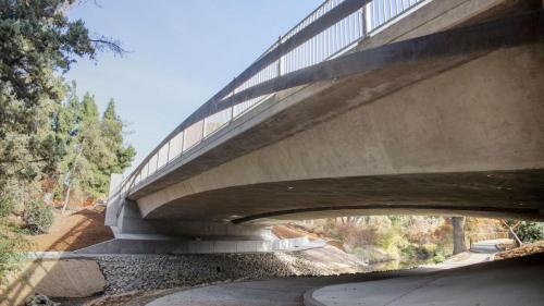 Path under improved La Rue bridge