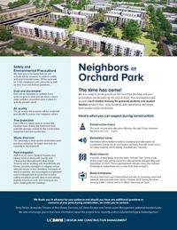 Image of information sheet about Orchard Park Redevelopment project.