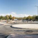 Newly installed bike circle at the south west corner of Lot 25