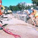 Ladder in trench