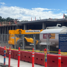 Collage of two photos of Segundo Infill Housing construction site