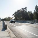 Car on the new La Rue Bridge