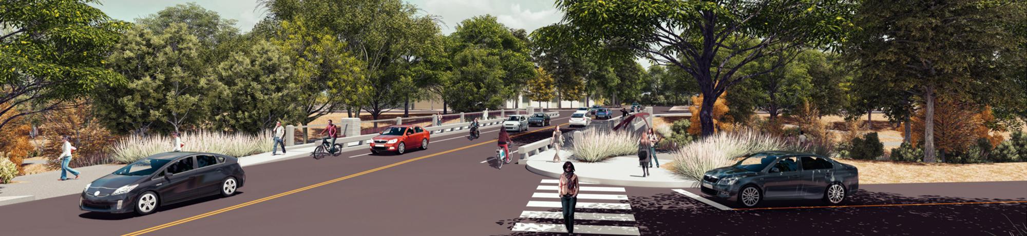 Renderings of replacement La Rue Bridge at UC Davis