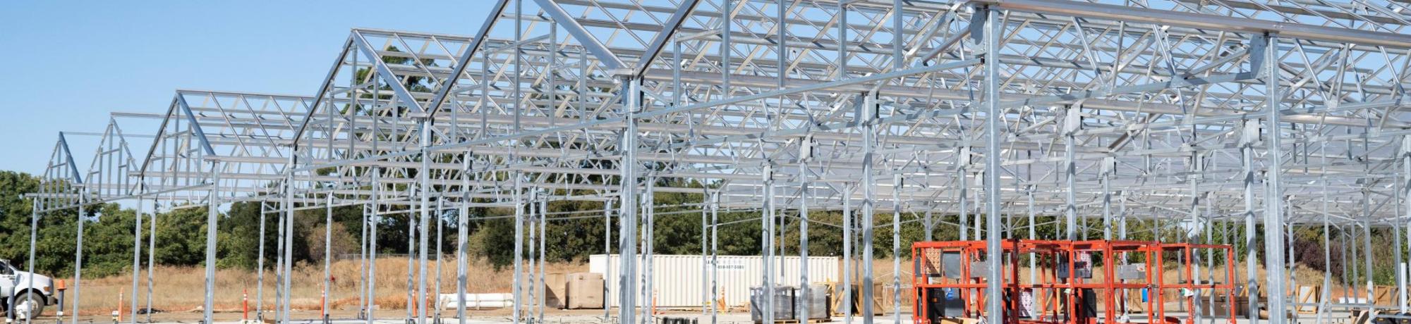 Greenhouses under construction