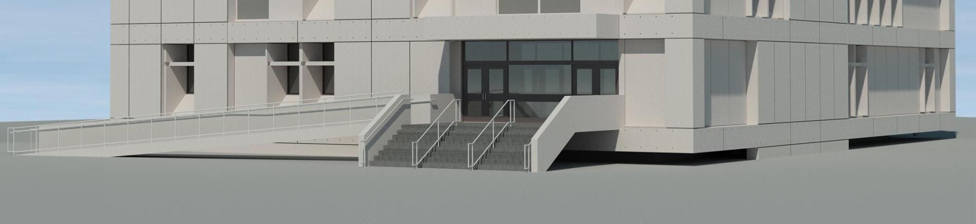 Seismic retrofit rendering